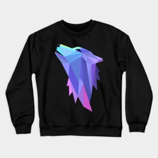 Wolf Polygon Purple Howling Beautiful Crewneck Sweatshirt